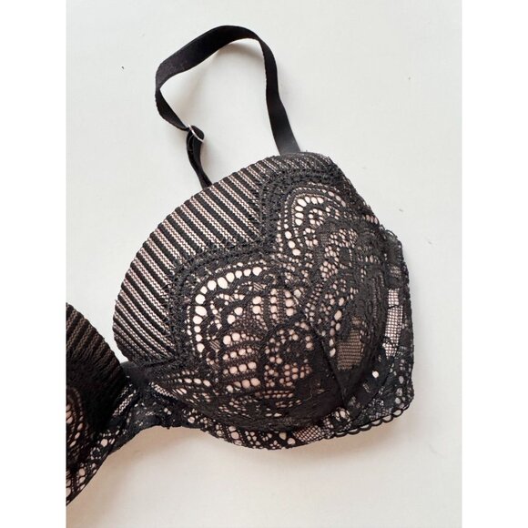 VICTORIA'S SECRET Dream Angels Black Lace Push-Up Bra, Size 32DD - Picture 3 of 8